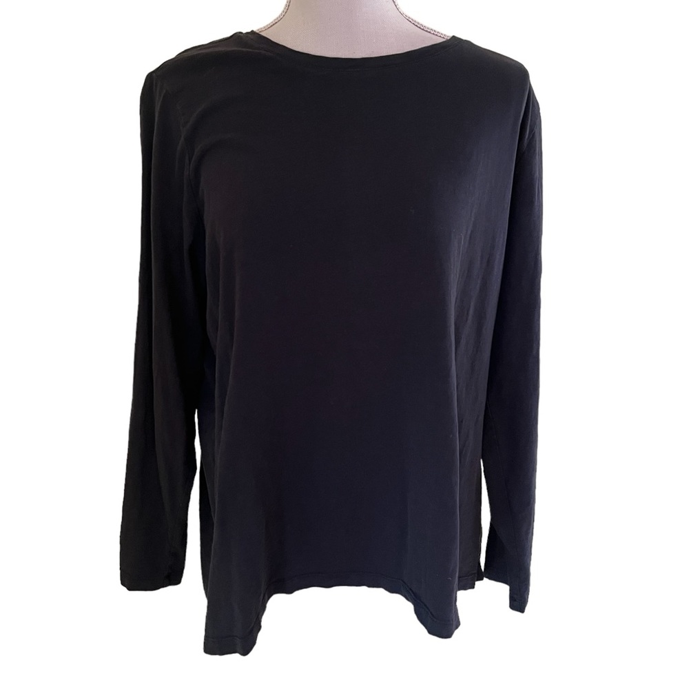 J. Jill Black Crew Neck Slub Tee 1X